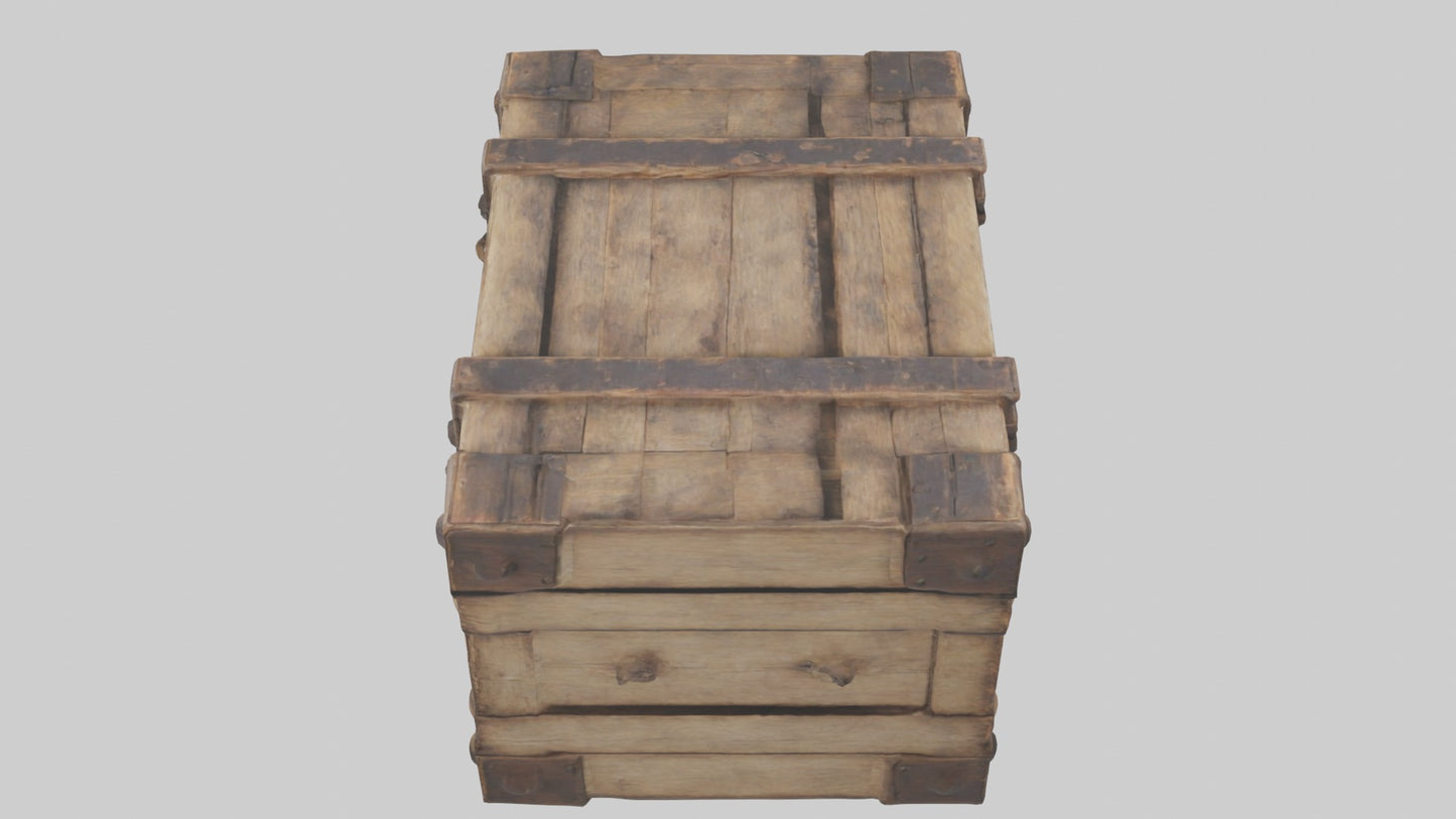 3D model Aged Wooden Box Model VR / AR / low-poly