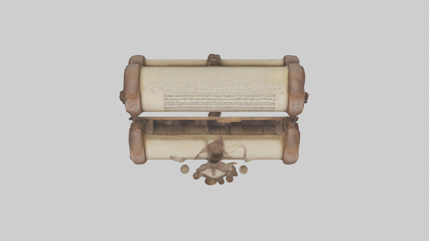 3D model Ancient Scroll Case Model VR / AR / low-poly