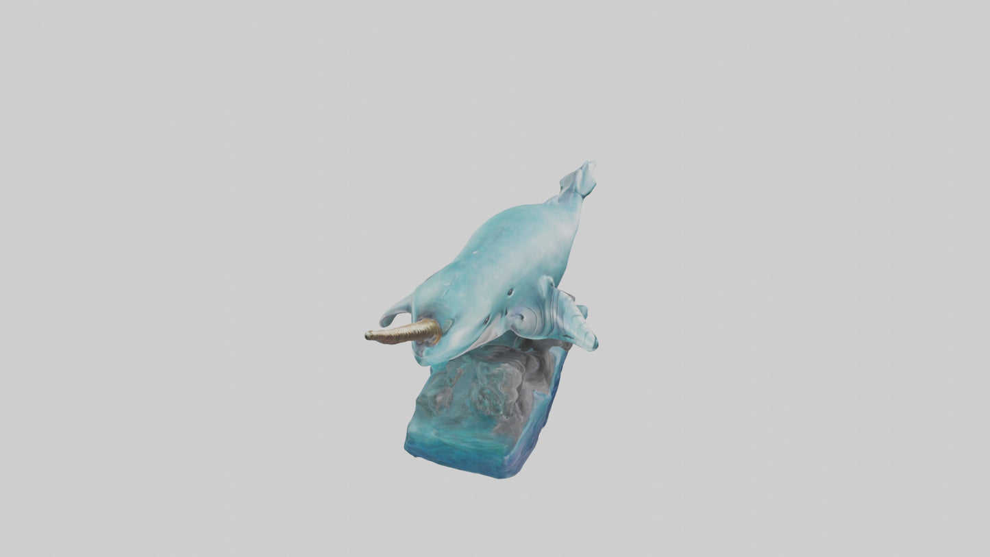 3D model arwhal Whale statue model VR / AR / low-poly