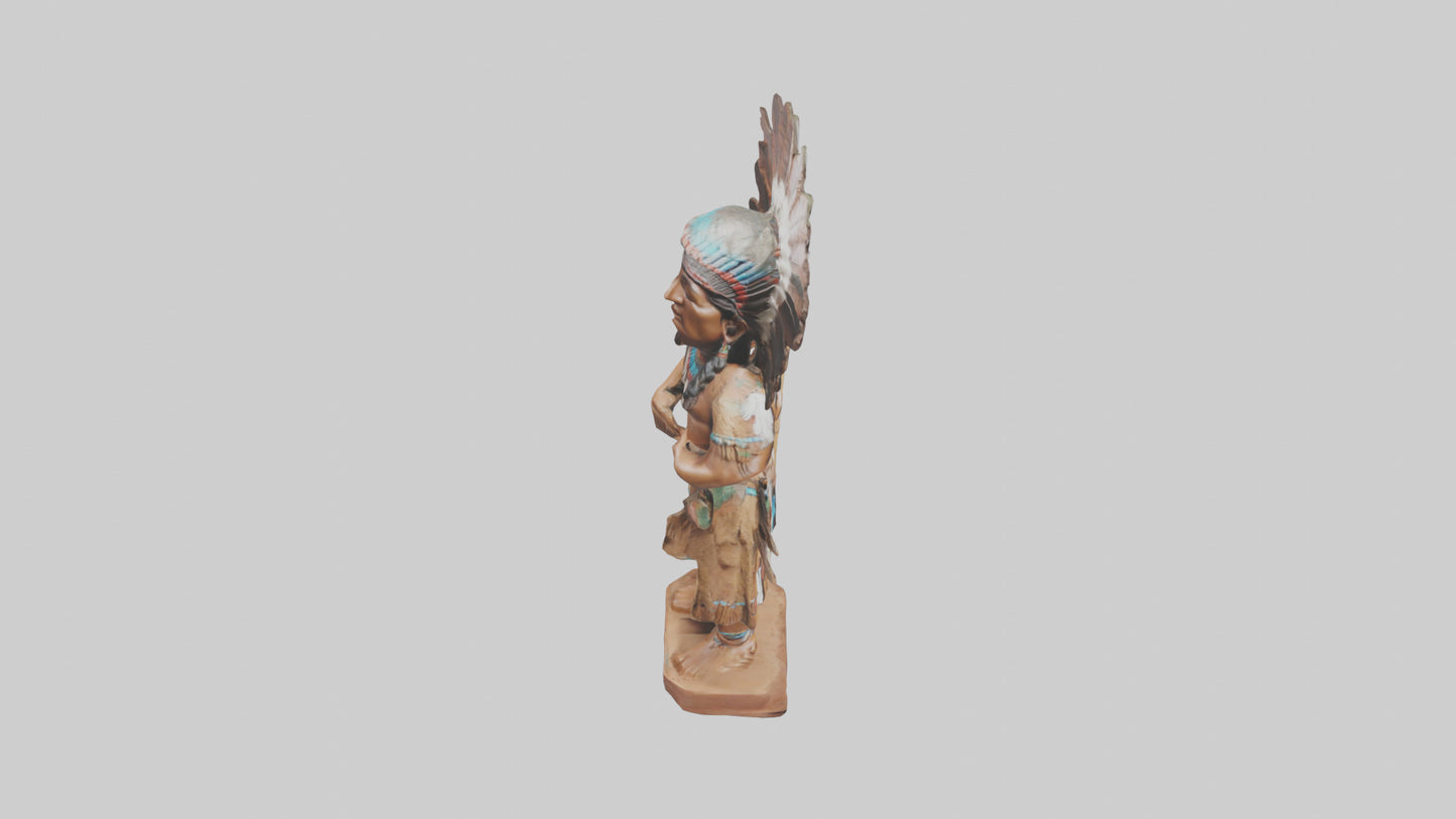 3D model ative American statue model VR / AR / low-poly