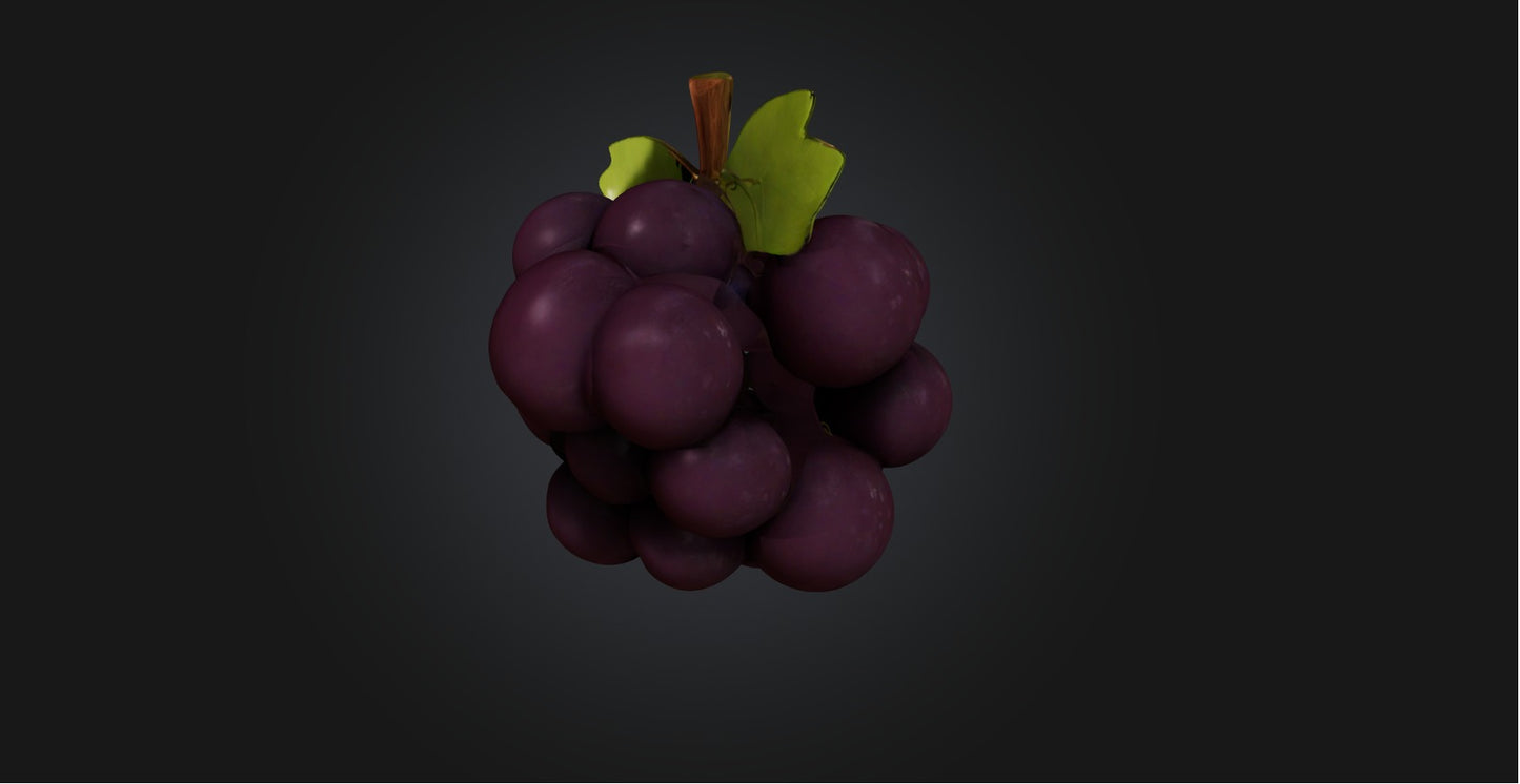 3D model Blocky Grapes VR / AR / low-poly