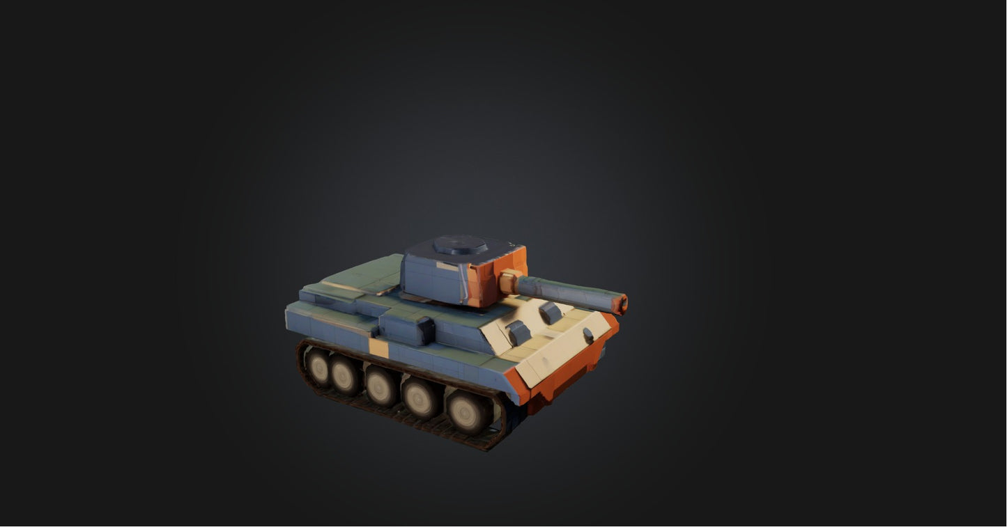 3D model Blocky Tank VR / AR / low-poly