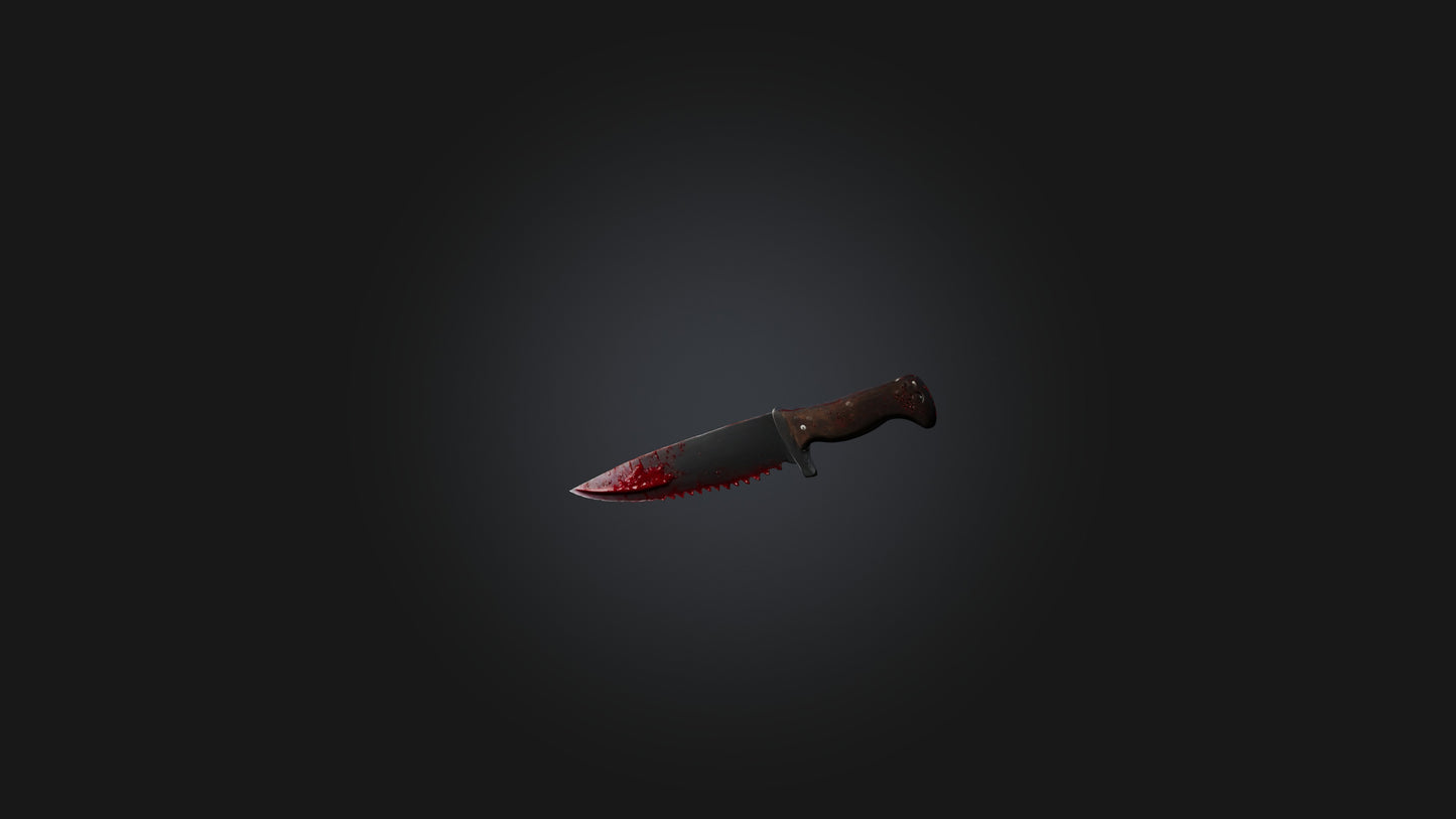 3D model Bloody Knife VR / AR / low-poly