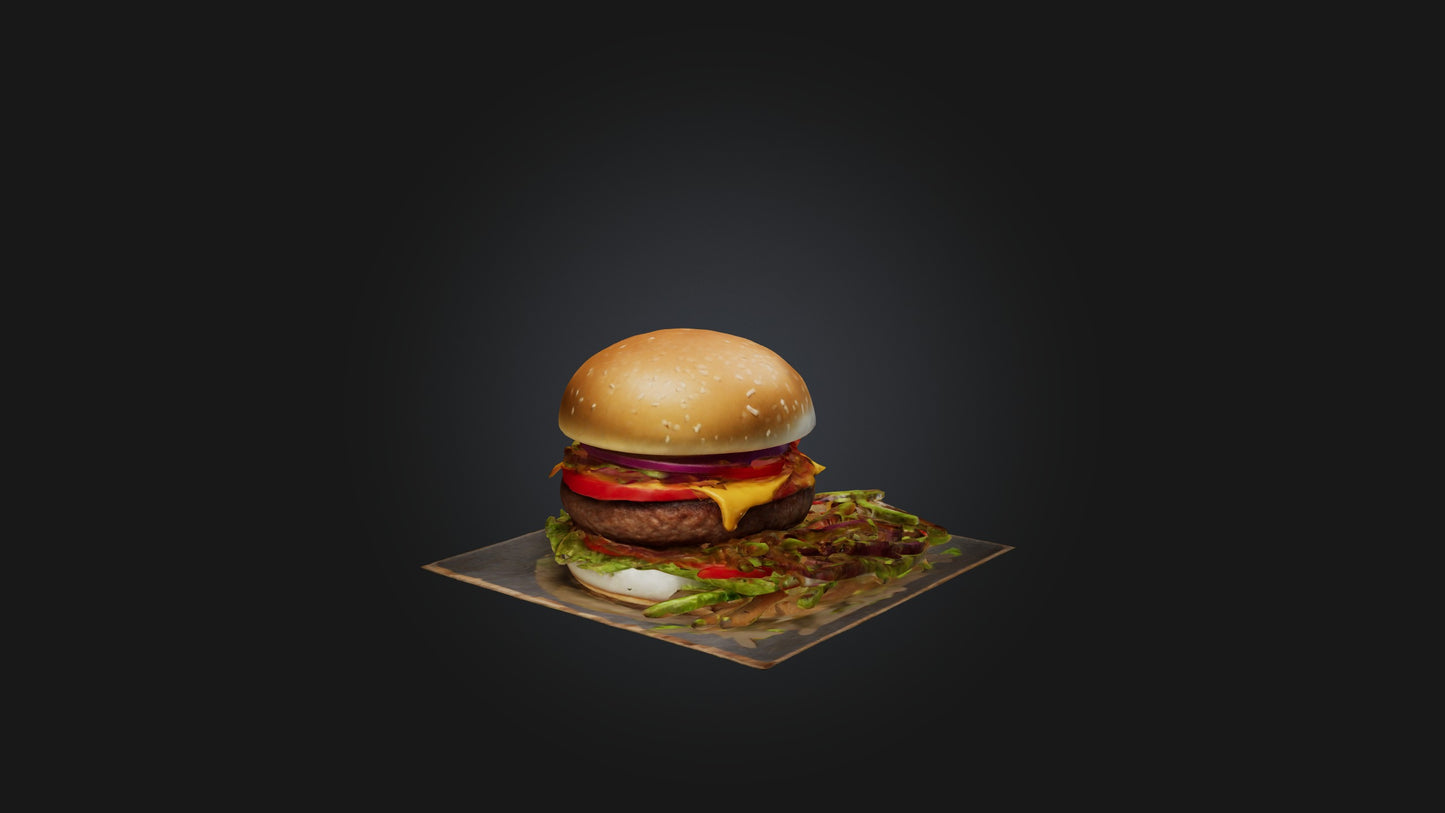 3D model Burger Model VR / AR / low-poly