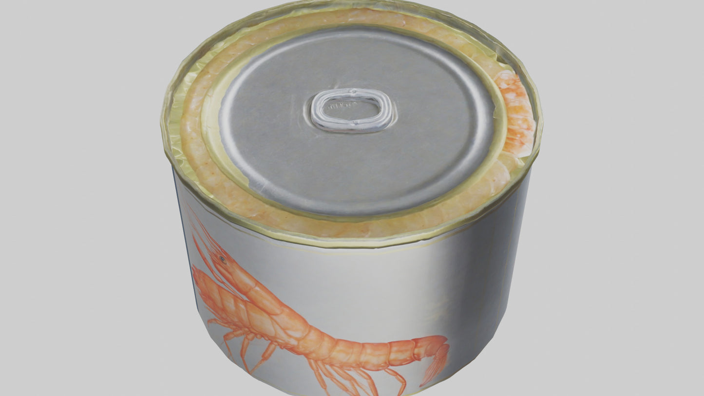 3D model Canned Shrimp model VR / AR / low-poly