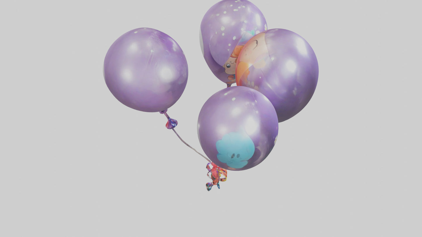 Cartoon Balloon Bouquet model 3D model