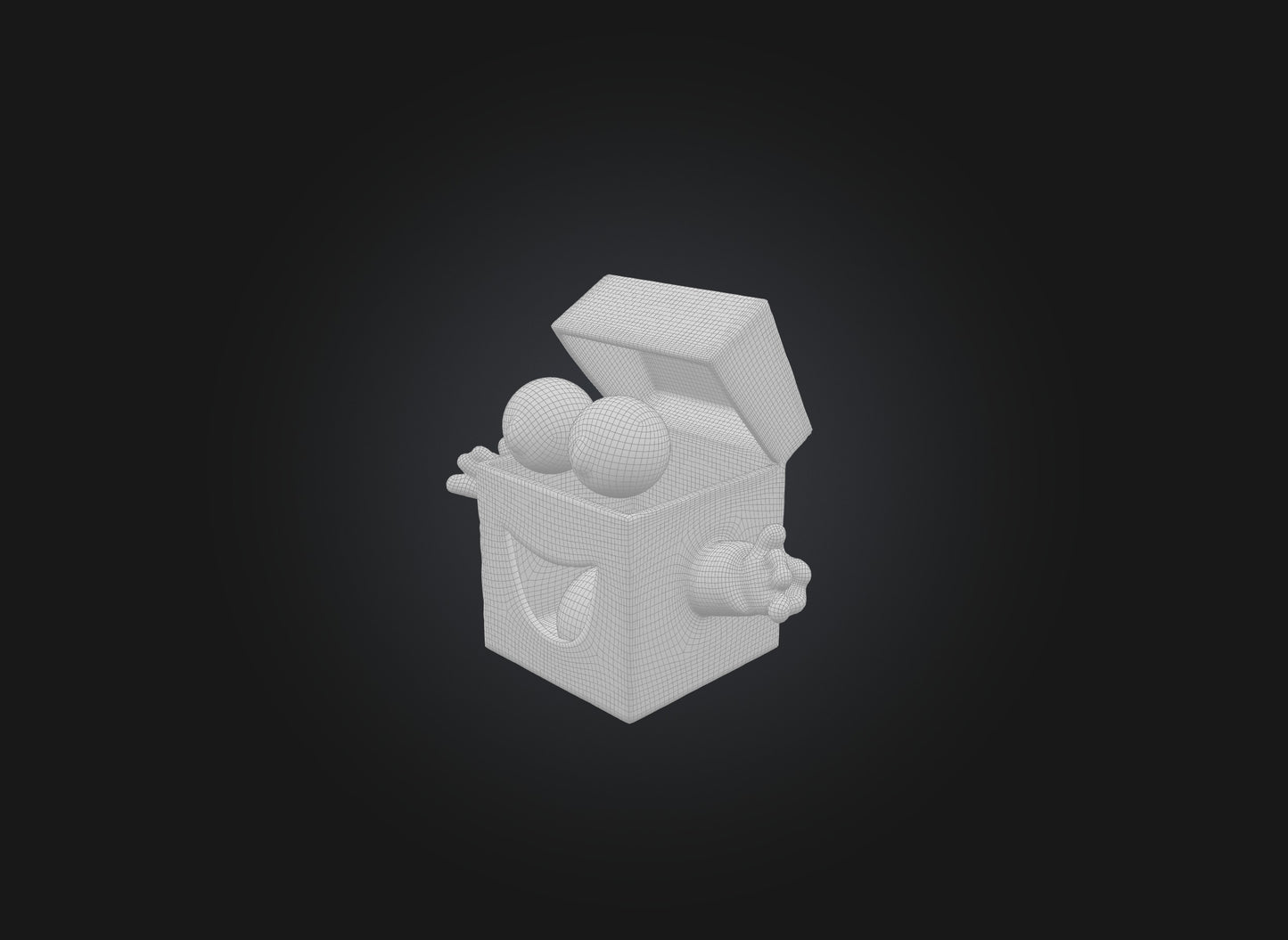 3D model cartoon box VR / AR / low-poly
