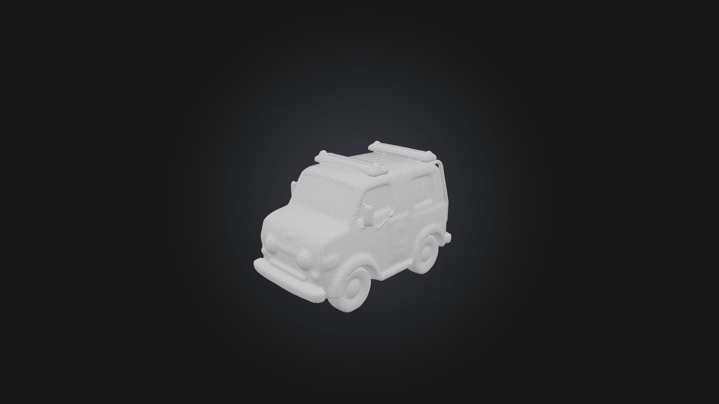 Cartoon Fire Engine 3D model