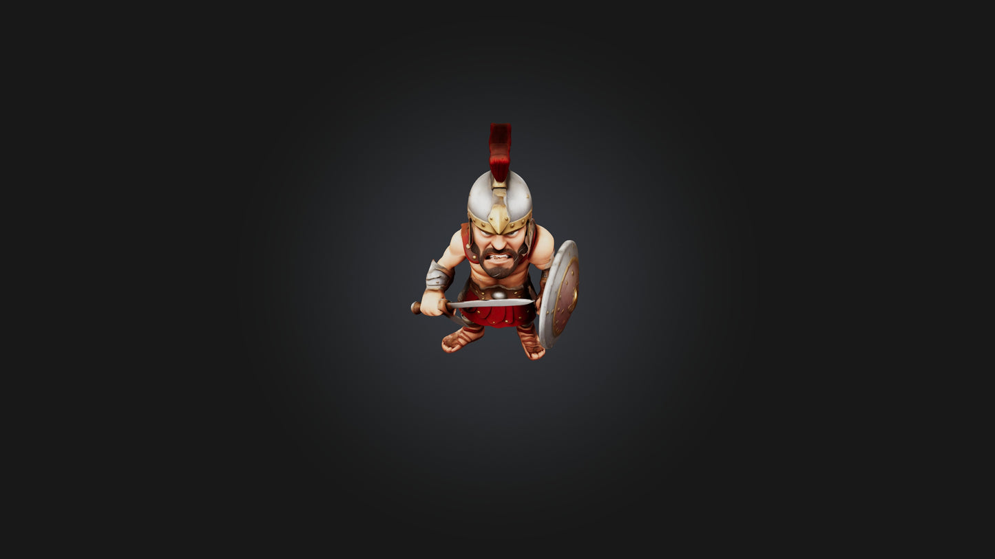 3D model Cartoon Gladiator VR / AR / low-poly