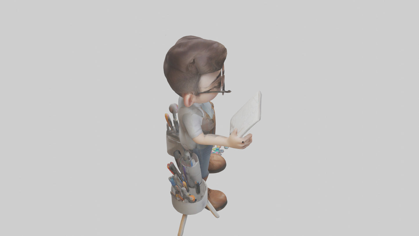 Cartoon Graphic Designer Assistant model 3D model