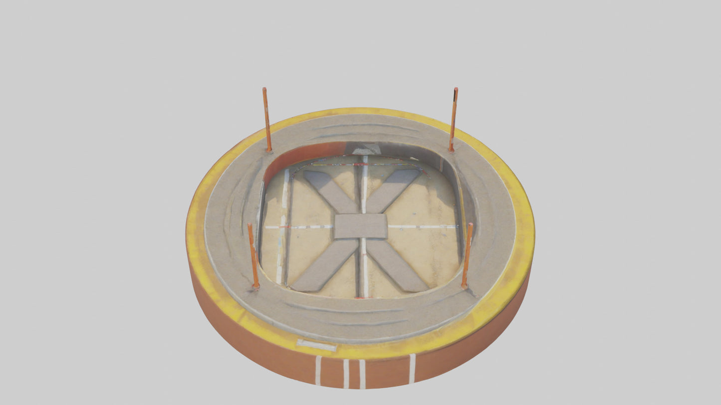 Cartoon Long Jump Pit model 3D model