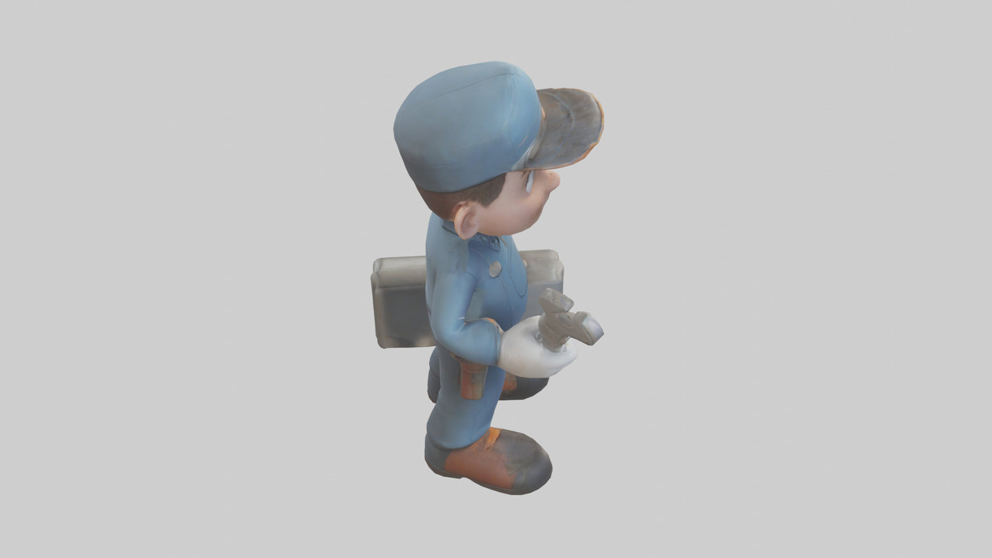 Cartoon Mechanic Assistant model 3D model