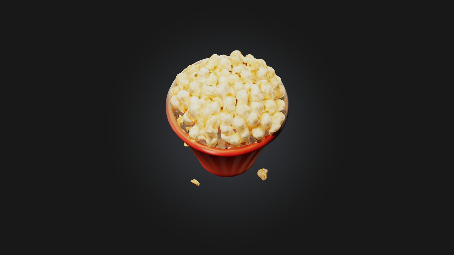 Cartoon Popcorn 3D model