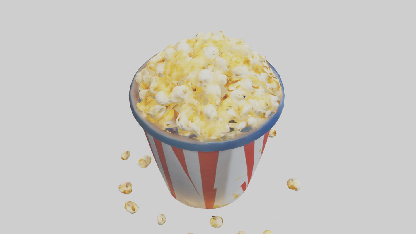 Cartoon Popcorn Bucket model 3D model