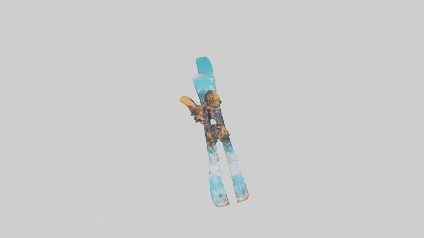 Cartoon Skis model 3D model