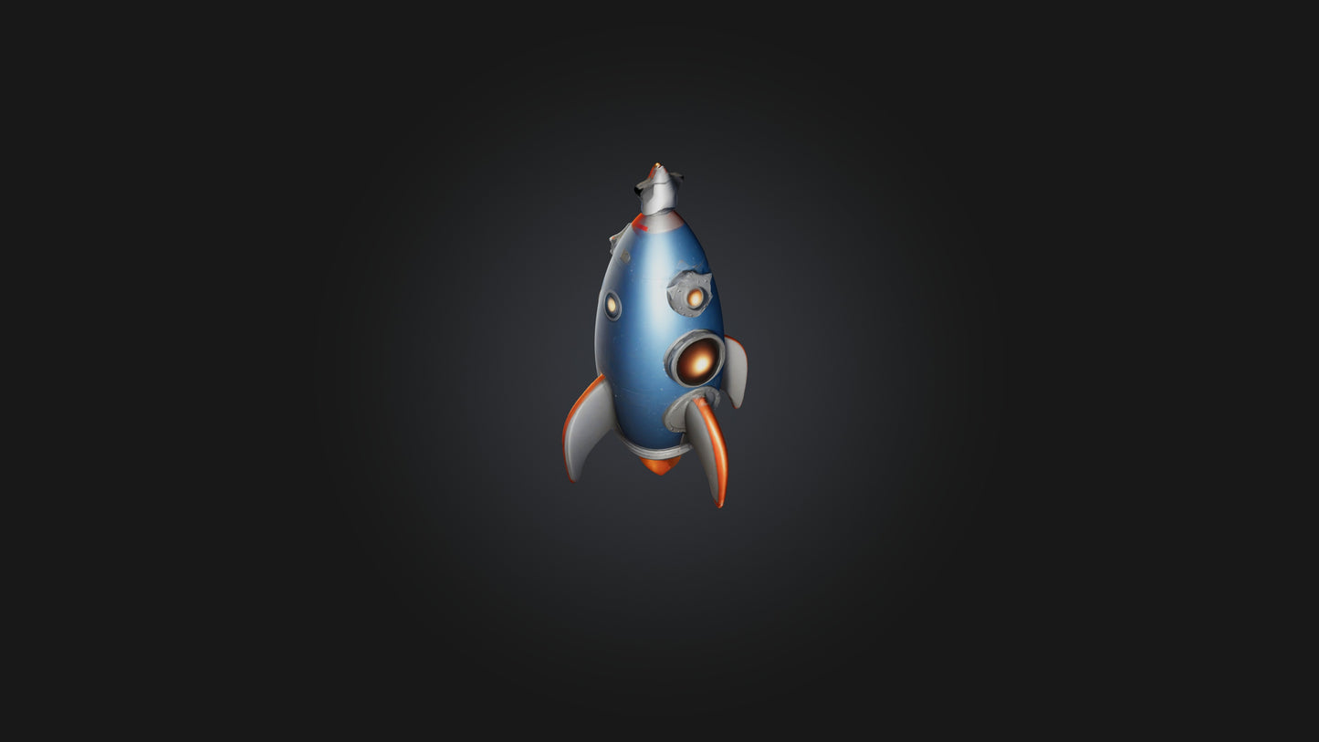Cartoon Space Rocket 3D model