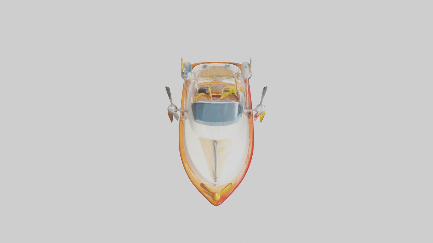 Cartoon Speedboat model 3D model