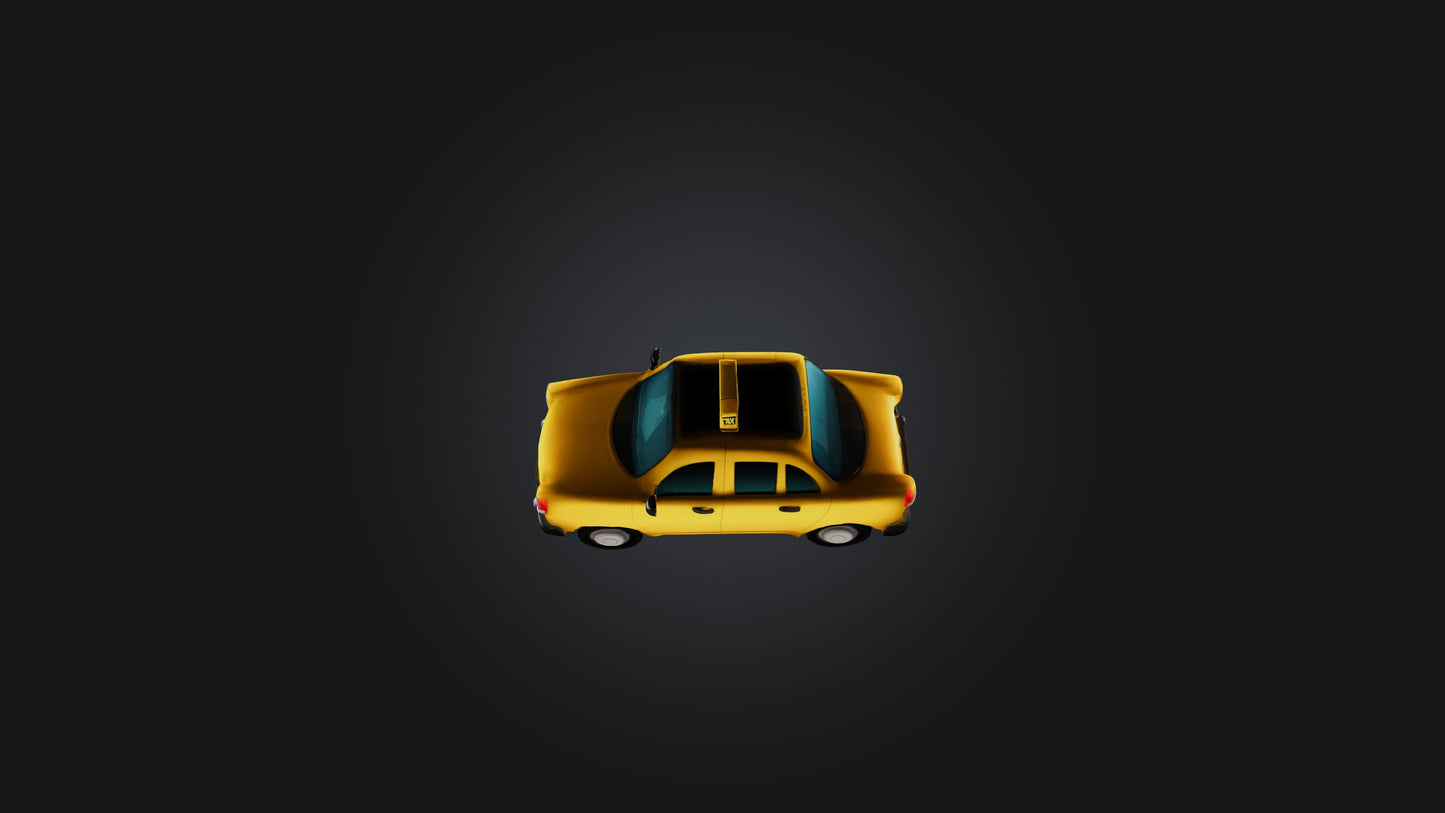 Cartoon Taxi 3D model