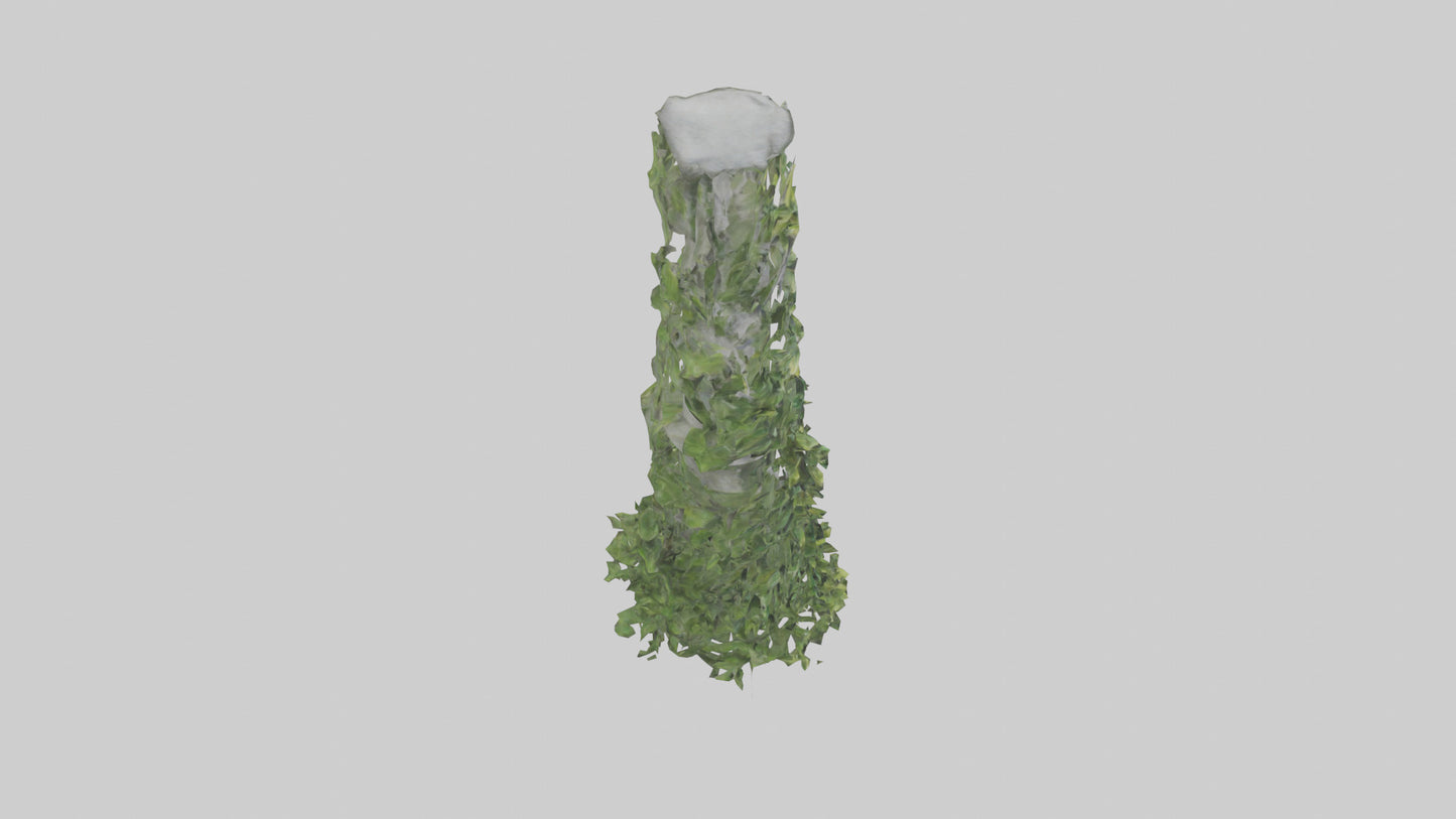 Cascading Foliage statue model VR / AR / low-poly