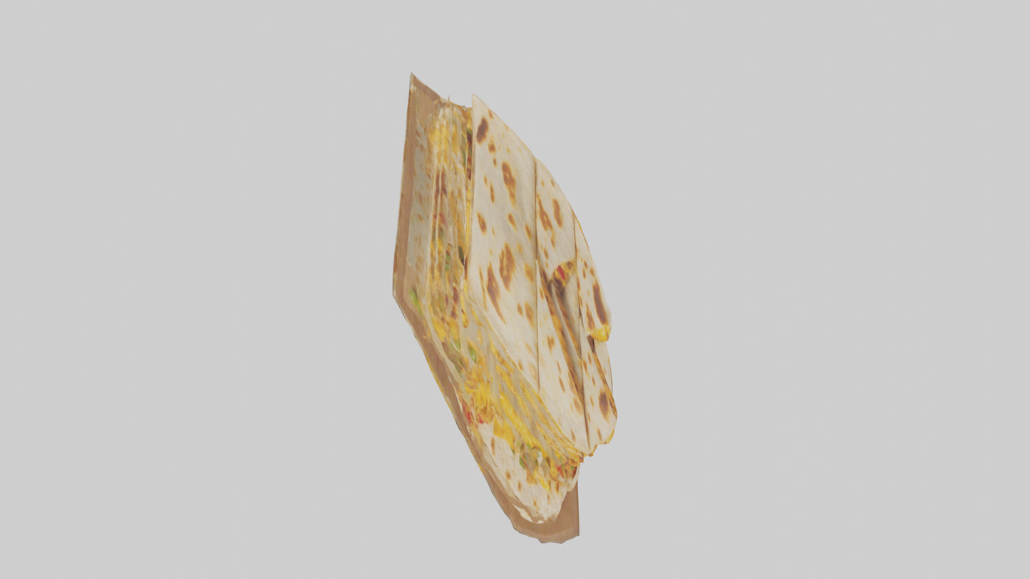 Chicken and cheese quesadilla model 3D model