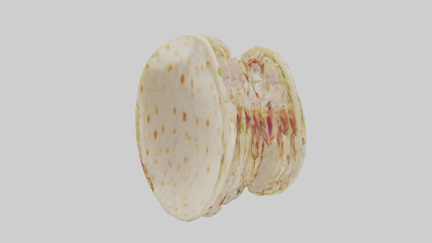 Chicken bacon ranch wrap model 3D model