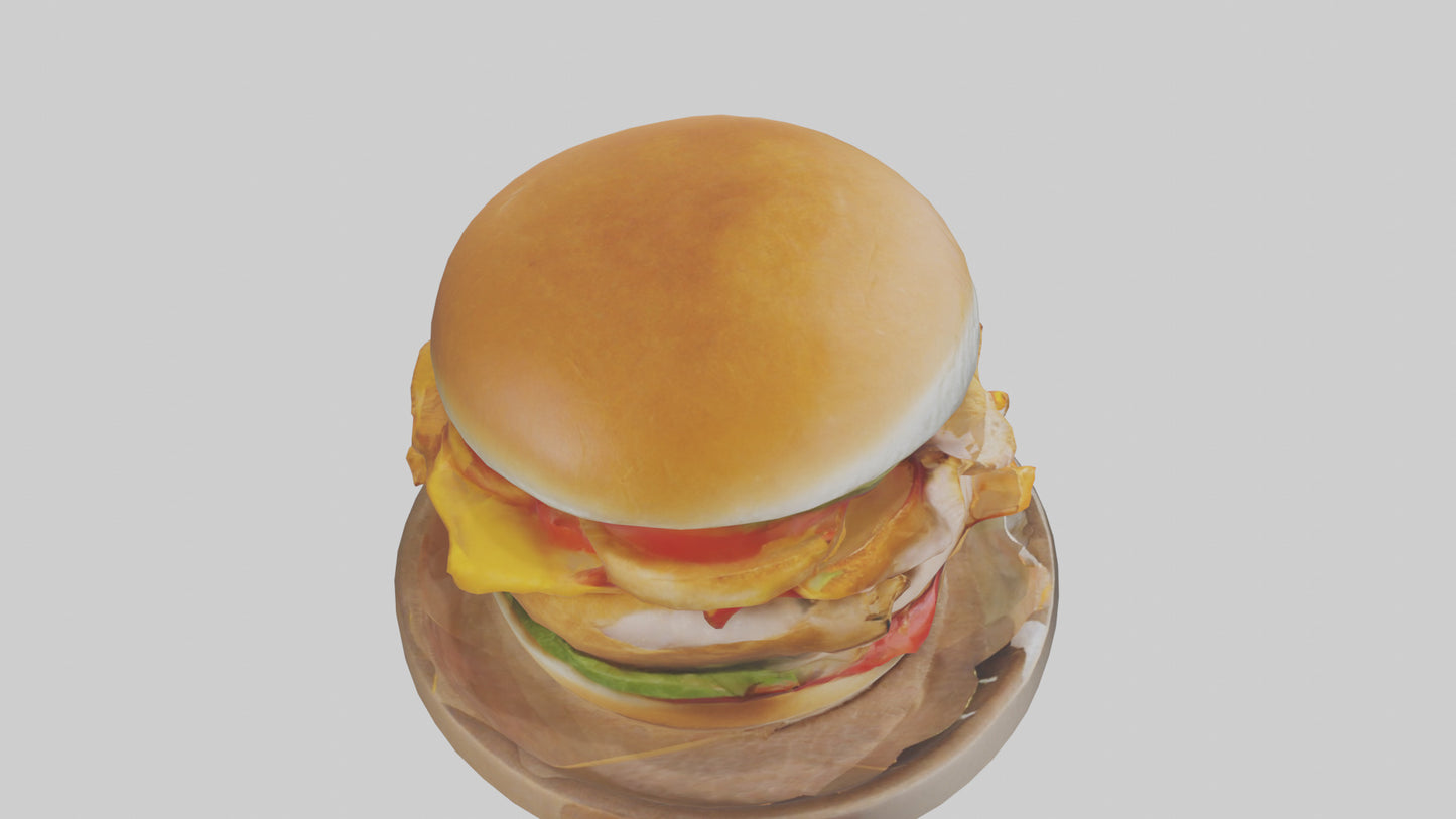 3D model Chicken sandwich model VR / AR / low-poly