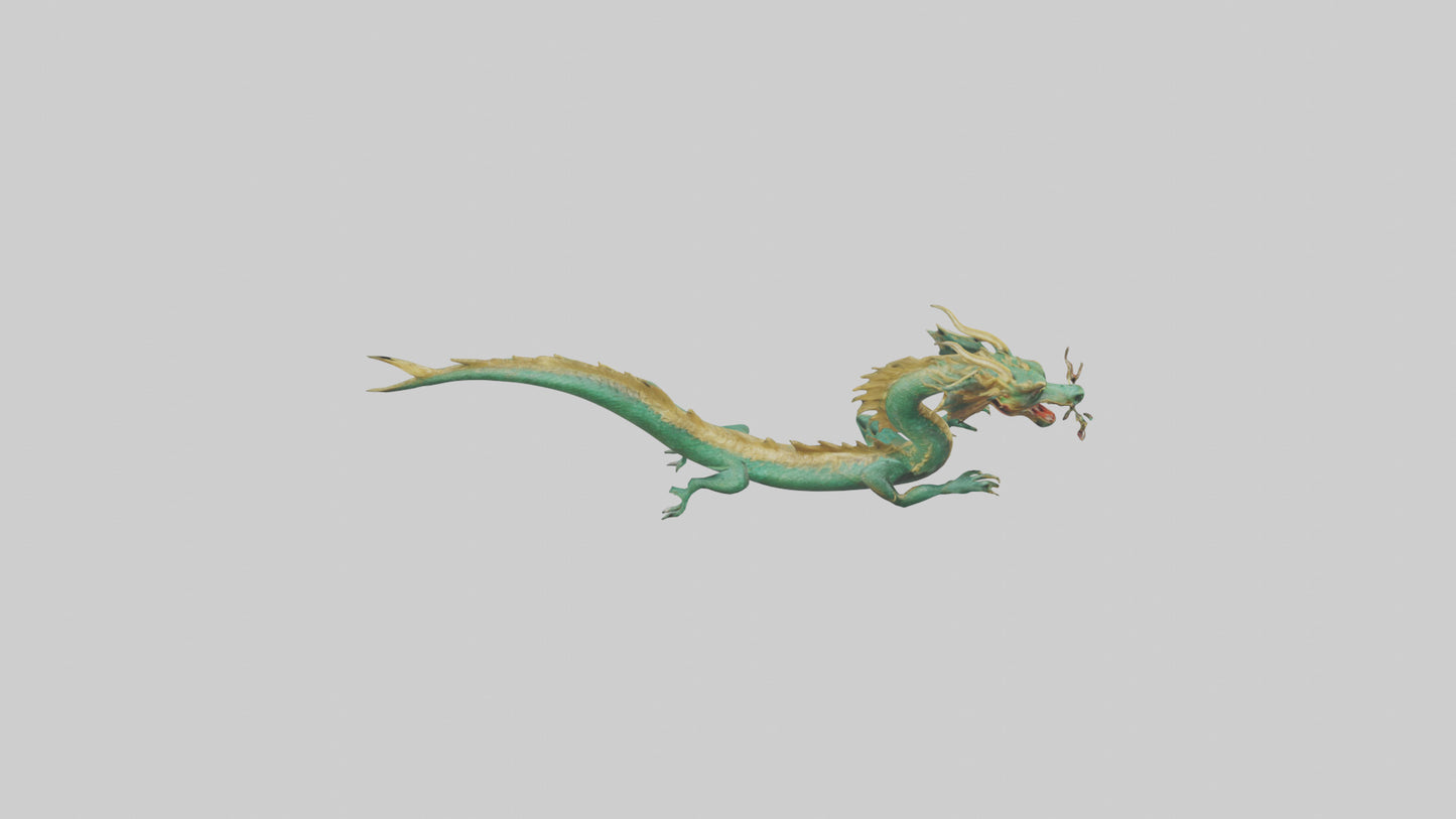 Chinese Dragon swimming model VR / AR / low-poly