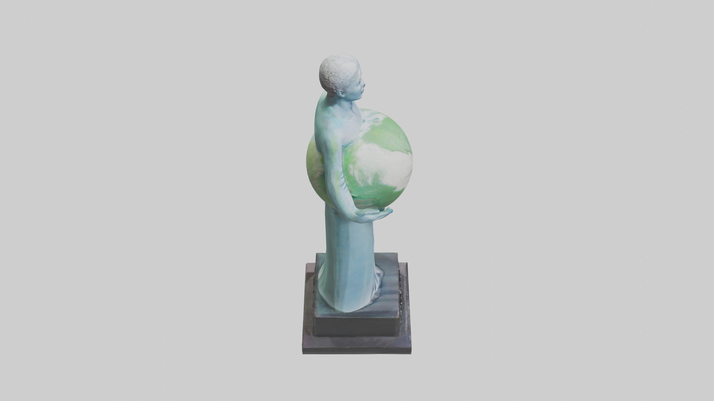 Clean Earth Statue model VR / AR / low-poly