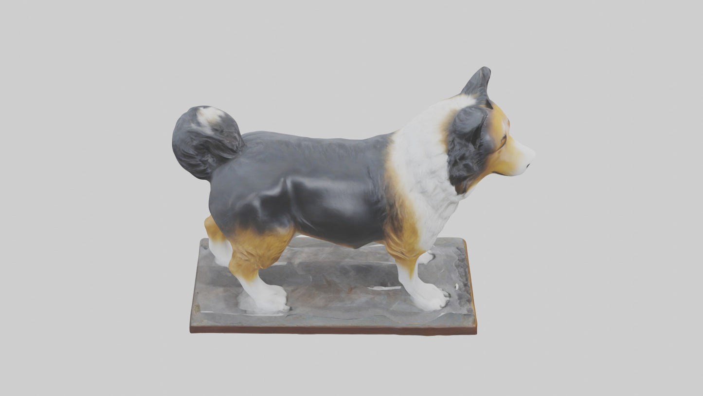 Collie statue model VR / AR / low-poly
