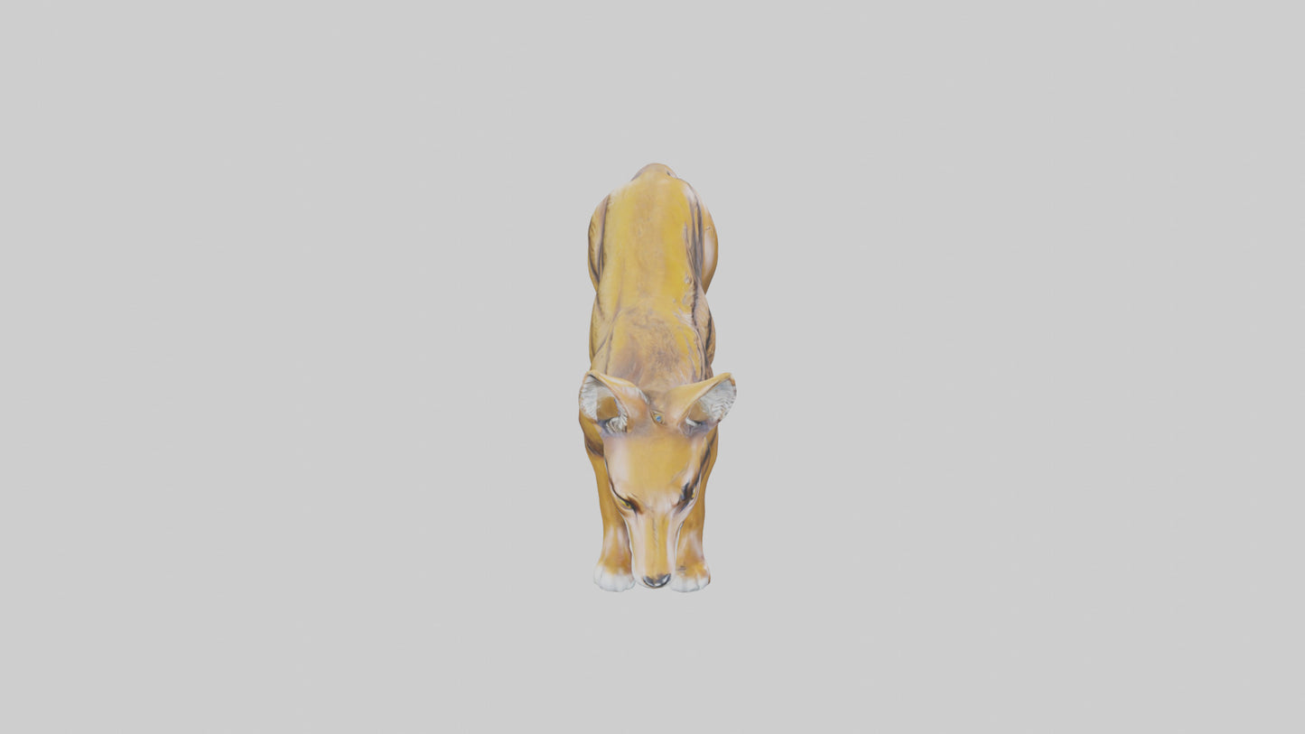 3D model Coyote statue model VR / AR / low-poly
