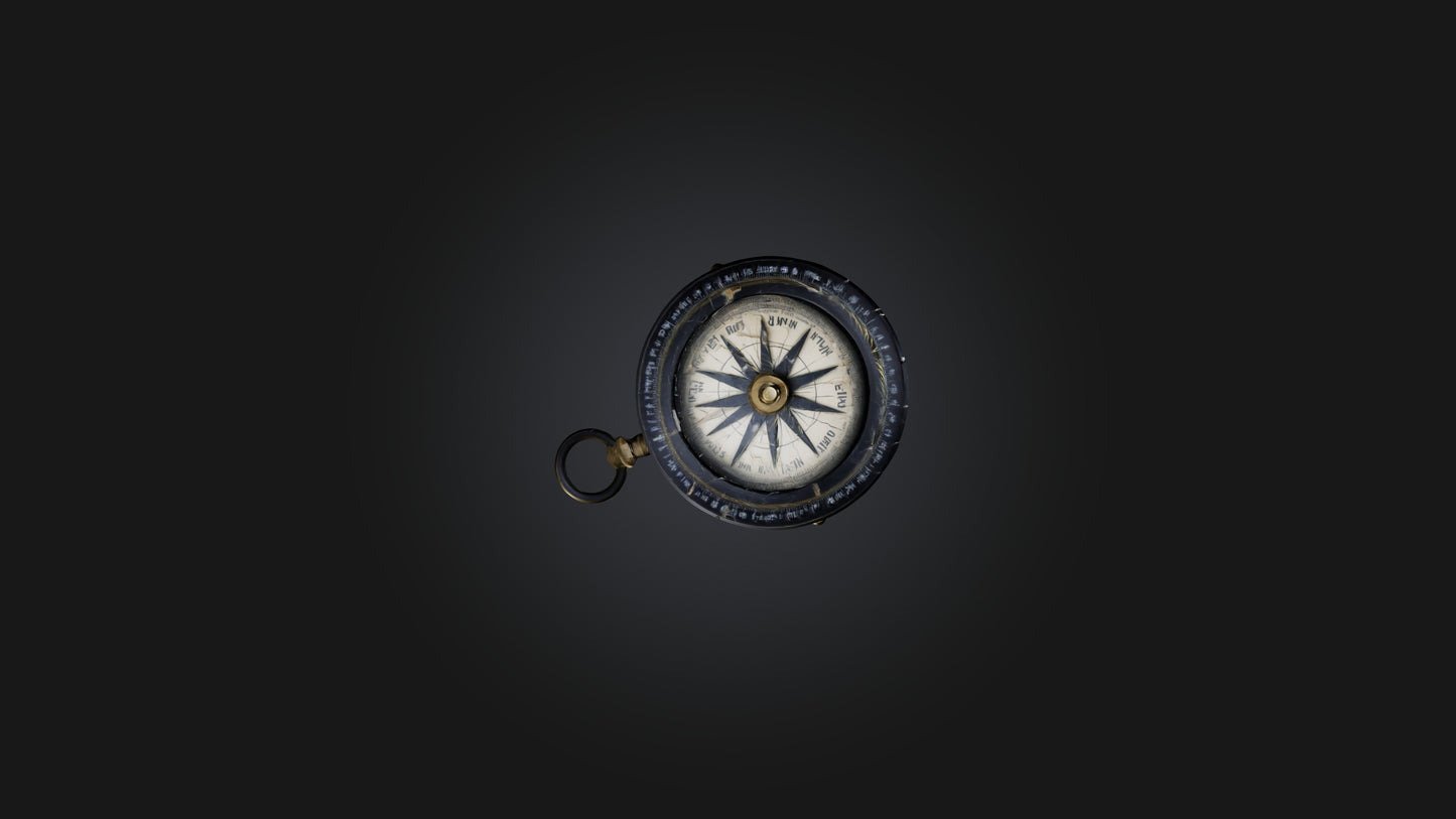 3D model Cracked Compass VR / AR / low-poly