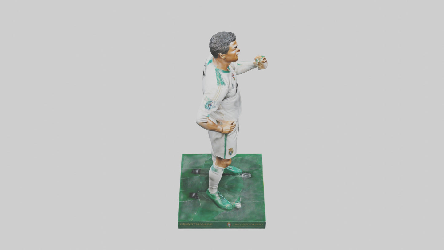 3D model Cristiano Ronaldo statue model VR / AR / low-poly