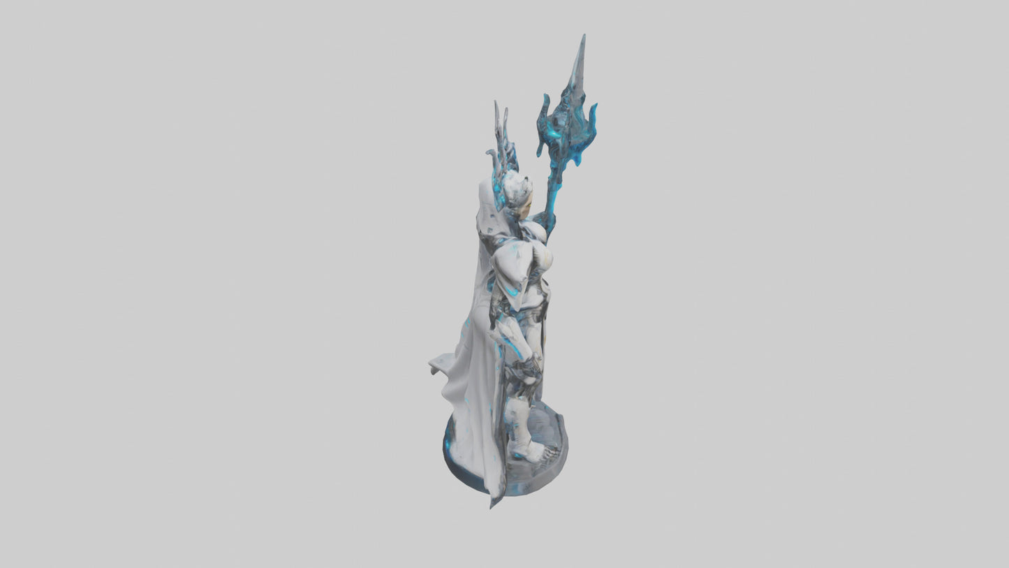 3D model Cybernetic Battle Priestess statue model VR / AR / low-poly