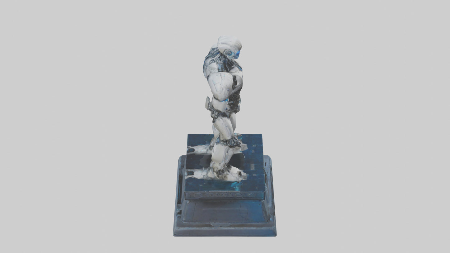 Cybernetic Titan statue model VR / AR / low-poly