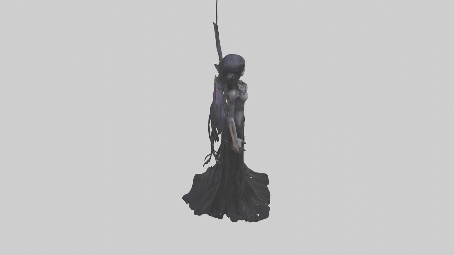 Dark fairy model VR / AR / low-poly