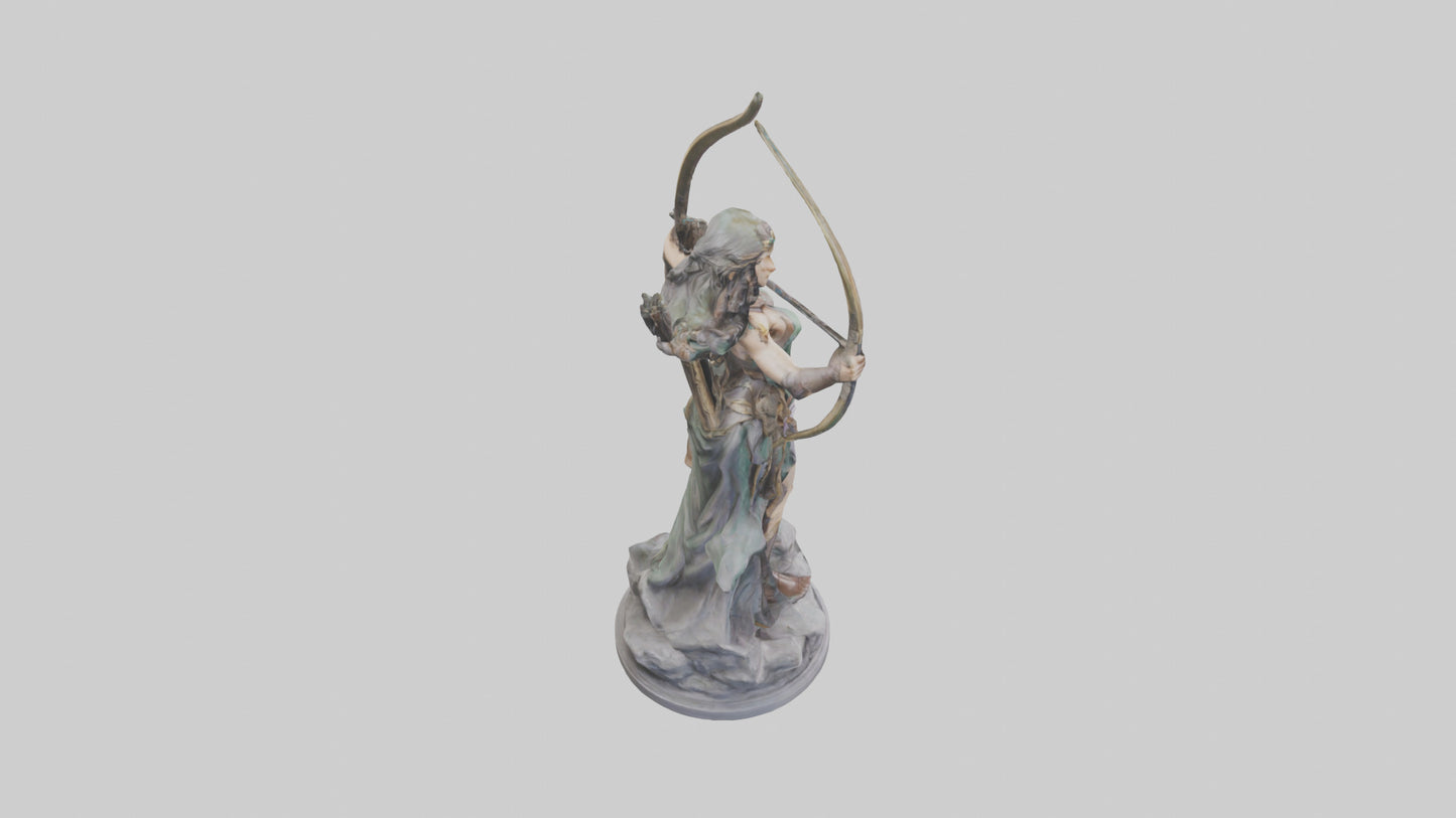 3D model Diana the Huntress statue model VR / AR / low-poly