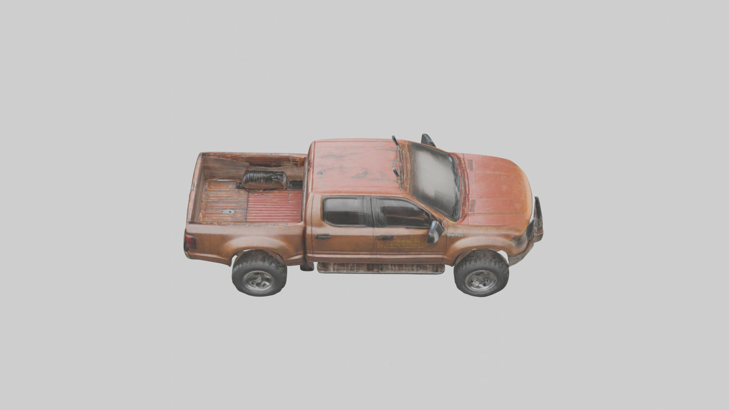 Dieselpowered Pickup Truck model VR / AR / low-poly