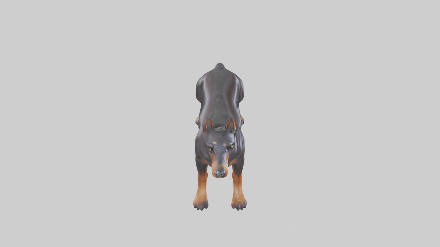 Doberman Pinscher statue model 3D model