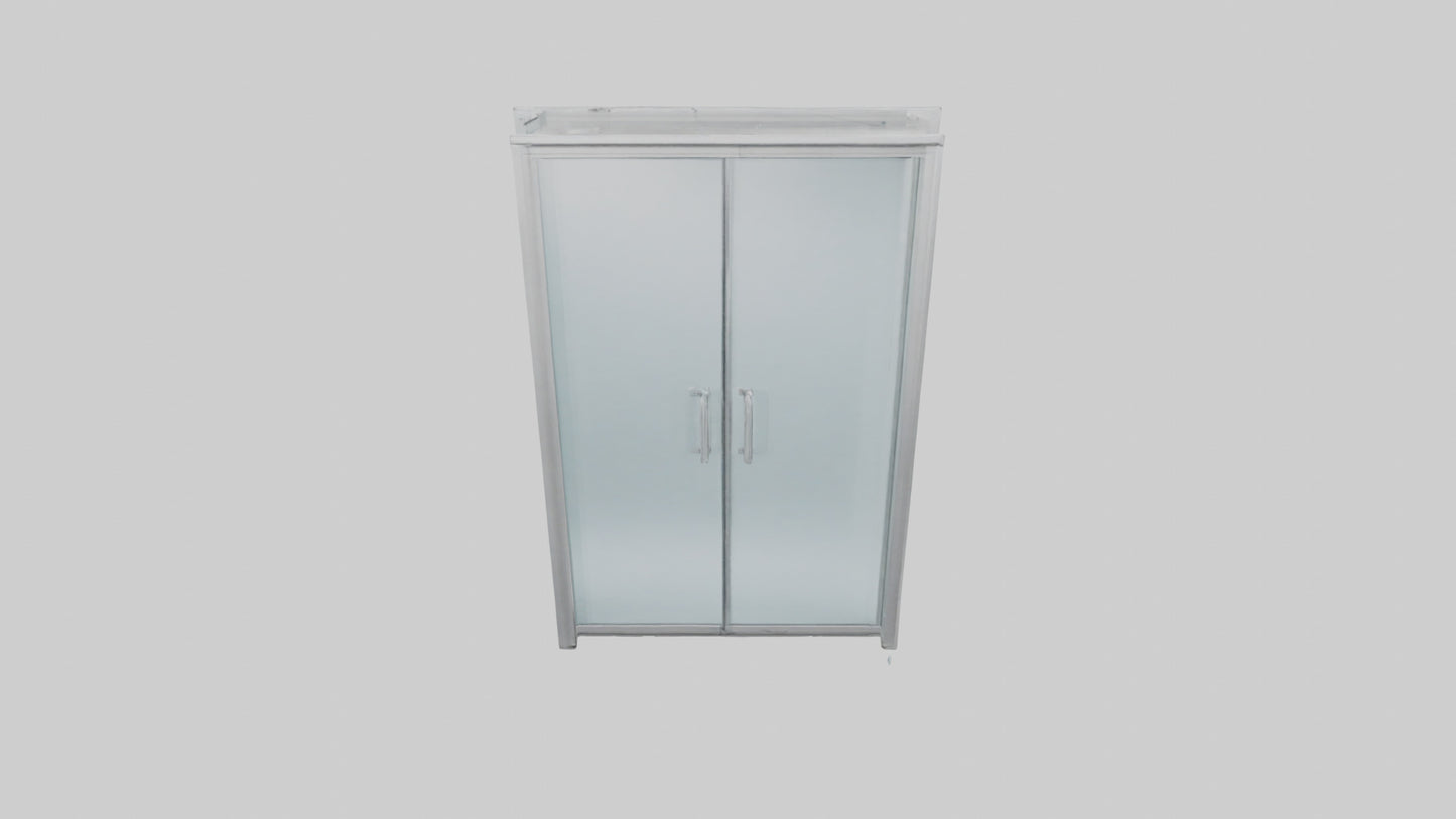 Double glass door model VR / AR / low-poly