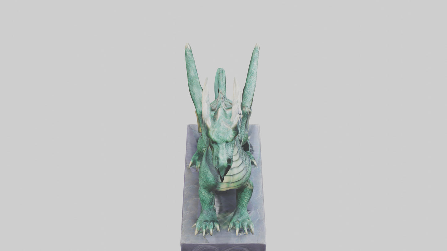 Dragon sitting statue model 3D model