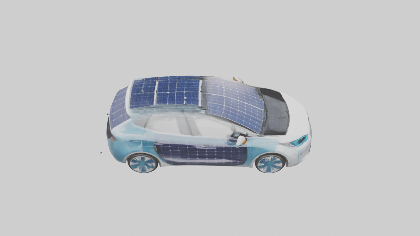 3D model Electric Car with Solar Panels model VR / AR / low-poly