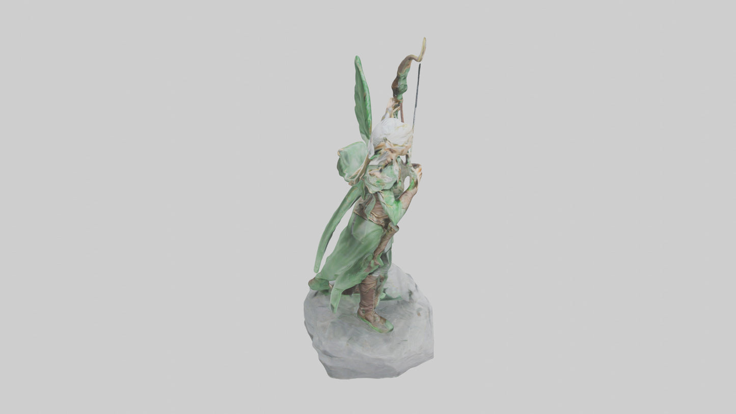 Elven Archer statue model VR / AR / low-poly