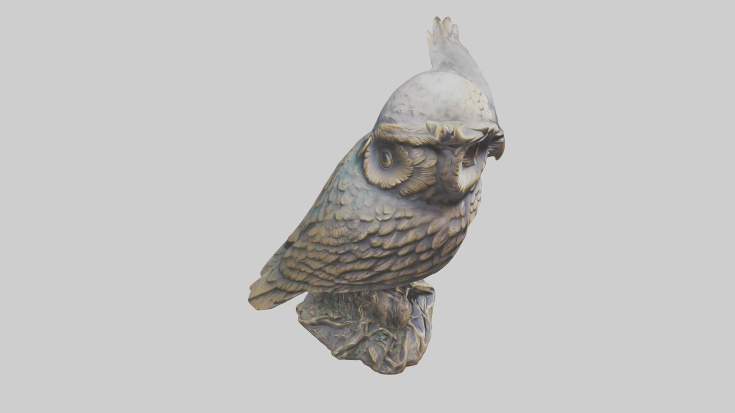 Enchanted Owl statue model VR / AR / low-poly