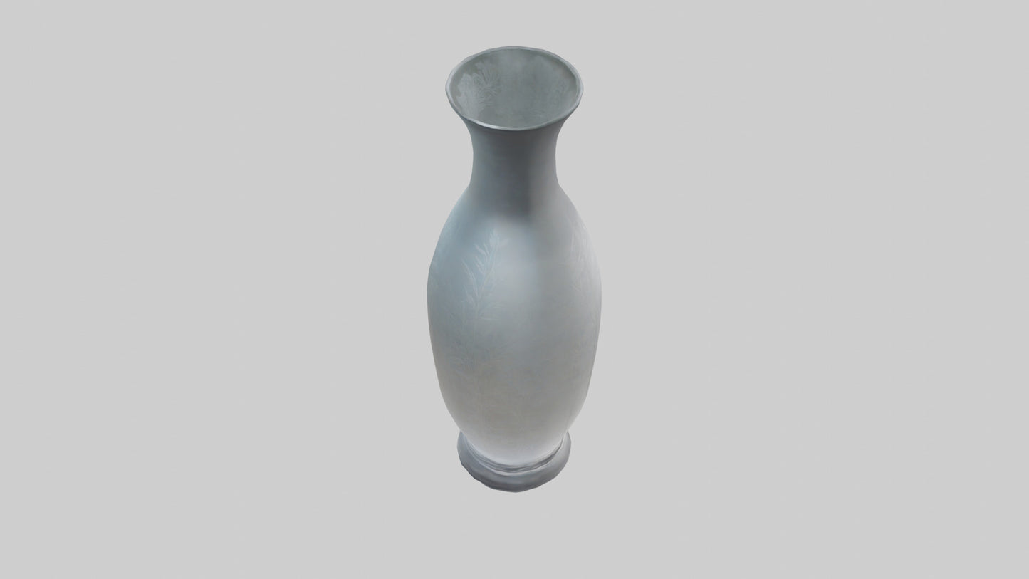 Etched glass vase model VR / AR / low-poly