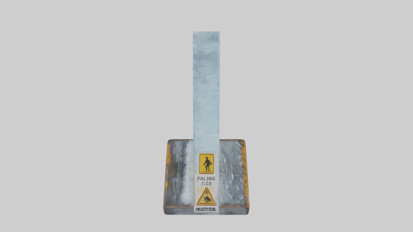 Falling Ice Caution Sign model 3D model