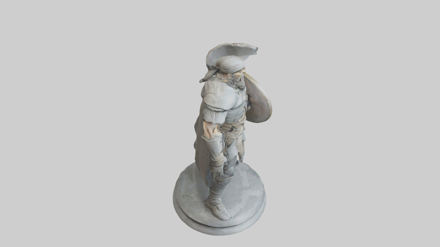 Fighter with Shield Sculpture model 3D model