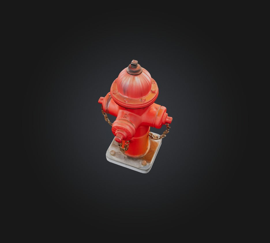 3D model fire hydrant 2 VR / AR / low-poly