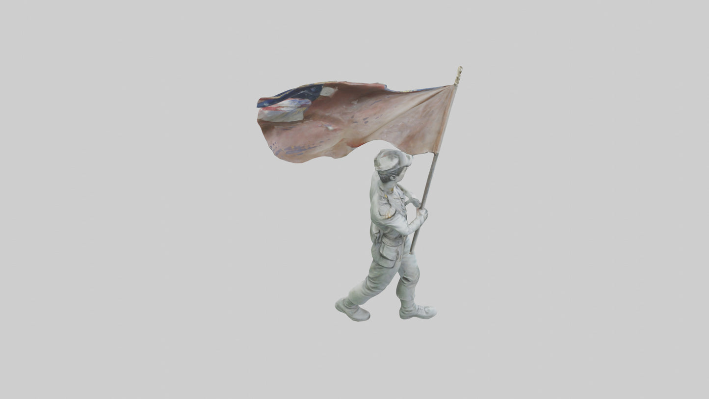 3D model Flagbearer in March statue model VR / AR / low-poly