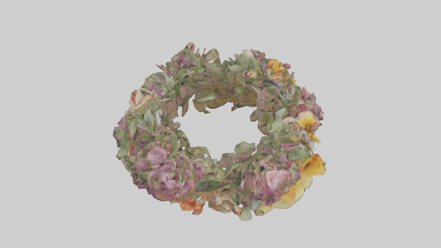 3D model Floral wreath model VR / AR / low-poly