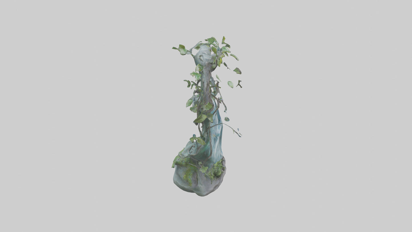 Flowing Nature statue model VR / AR / low-poly